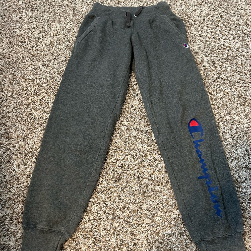 Champion Kids Dark Gray Joggers with Blue Logo